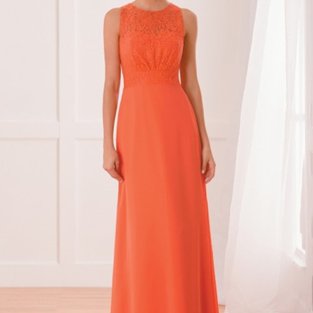 (SIZE 10) Jasmine (GRAPEFRUIT) Chifron Formal Dress